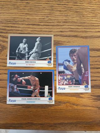 1991 KAYO Boxing trading cards.#85,#87,#88