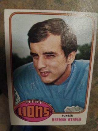 1976 TOPPS HERMAN WEAVER DETROIT LIONS FOOTBALL CARD# 375