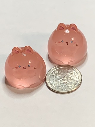 PUDDING CATS~#8~PINK~SET OF 2 CATS~GLOW IN THE DARK~FREE SHIPPING!