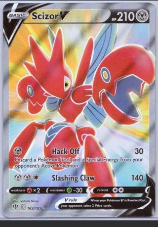 NM Ultra Rare Scizor V Textured Full Art Pokemon card TCG SWSH