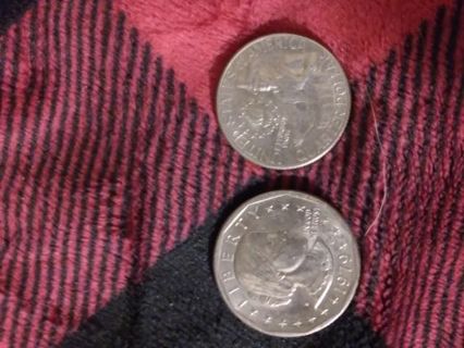 Bicentennial 1776-1976 D quarter and a Susan B Anthony 1979 D dollar great shape collector coins