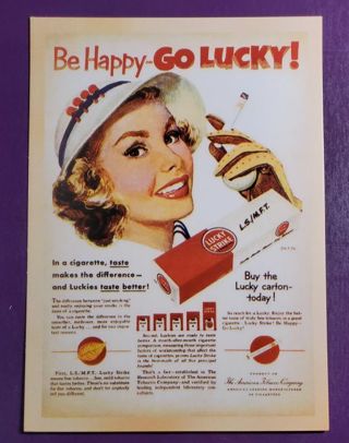 Lucky Strike Cigarette Ad Postcard