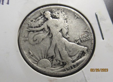 ★★ 1917 WALKING LIBERTY HALF DOLLAR VG ★★ "90% SILVER"