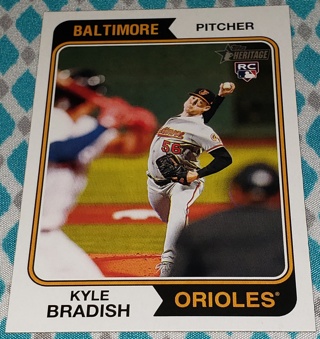 2023 ⚾ Topps Heritage Baseball Kyle Bradish # 191 Rookie Card ⚾ Baltimore Orioles