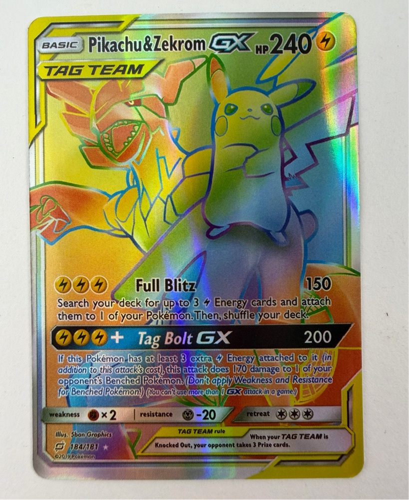 Free: ✯Pokémon Pikachu & Zekrom GX 184/181 Team Up Sun & Moon Secret Rare Proxy Placeholder Fanmade✯ 