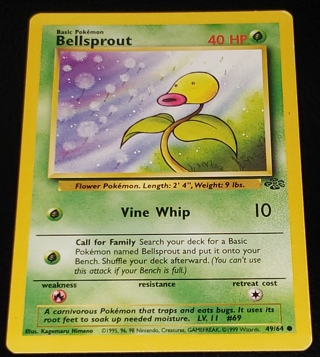 ⚡ Pokemon Card Bellsprout 49/64 ⚡ 40 HP common Jungle  Set