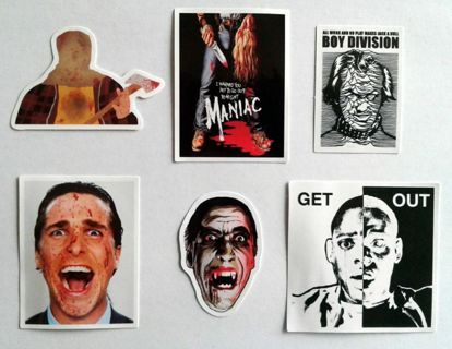 Six Horror Movie Vinyl Stickers #4