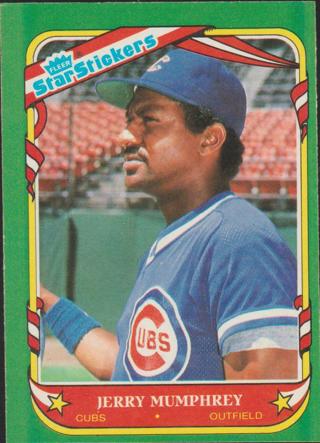 1987 Fleer Star Stickers Jerry Mumphrey . Chicago Cubs #82