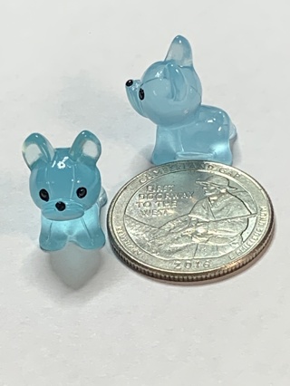 DOGS~#1~BLUE~MINIS~SET OF 2 DOGS~GLOW IN THE DARK~FREE SHIPPING!