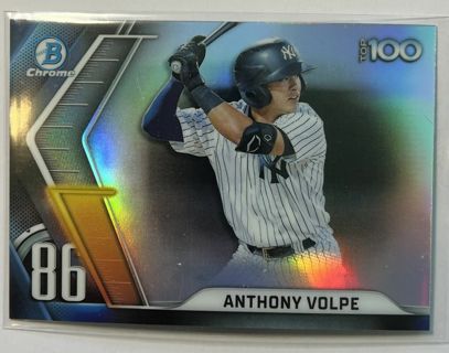 2022 Anthony Volpe Bowman Chrome Refractor Top 100 Prospect Rookie Card Yankees