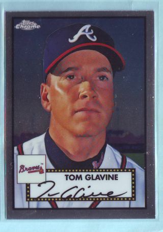 2021 Topps Chrome Platinum Anniversary Tom Glavine Baseball Card # 510 Braves