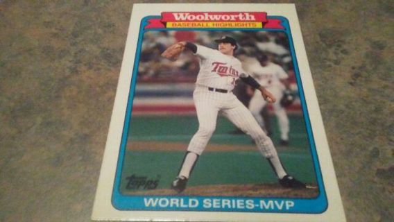 1988 TOPPS WOOLWORTH WORLD SERIES MVP FRANK VIOLA MINNESOTA TWINS BASEBALL CARD# 33 OF 33