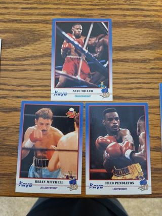 1991 KAYO Boxing trading cards #150,#151,#152