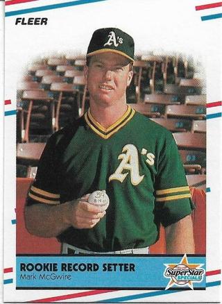 1988 FLEER MARK McGWIRE ROOKIE RECORD SETTER CARD