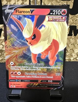 NM Ultra Rare Flareon V Pokemon card TCG SWSH