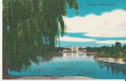 Vintage Unused Postcard: Linen: (gin): Colorado: City Park, Denver