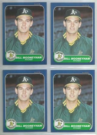 Lot of (4) 1986 Fleer Update Bill Mooneyham #U-77 Athletics