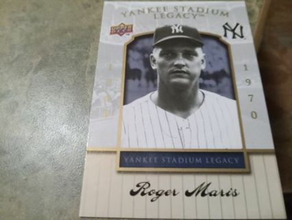 2008 UPPER DECK LEGACY NEW YORK YANKEES STADIUM CERTIFIED ROGER MARIS BASEBALL CARD# 38