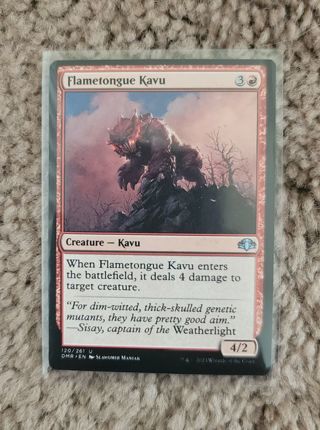 Magic the Gathering Dominaria Remastered Flametongue Kavu card New in Sleeve