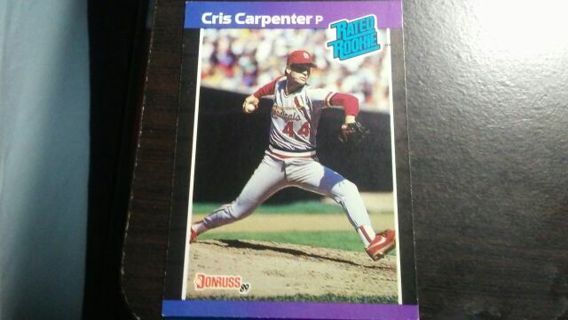 1989 DONRUSS RATED ROOKIE CHRIS CARPENTER ST. LOUIS CARDINALS BASEBALL CARD# 39