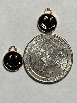 BLACK ENAMEL CHARMS~#14~SET OF 2~FREE SHIPPING!