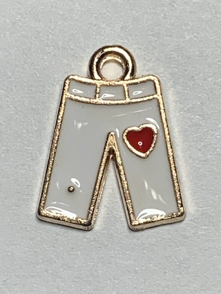 MISCELLANEOUS CHARM~#10~WHITE PANTS~1 CHARM ONLY~SET 1~FREE SHIPPING!