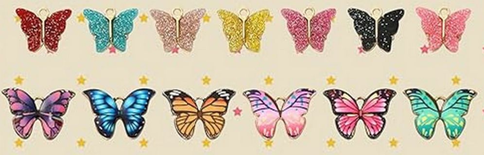 10PC MIXED ENAMEL BUTTERFLY CHARMS #1 (PLEASE READ DESCRIPTION)