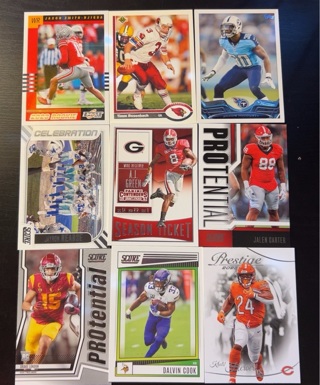 9 Football cards 