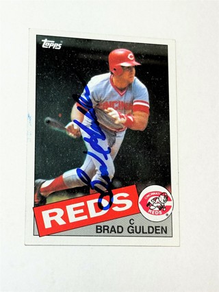 Autographed 1985 Topps #251 Brad Gulden Catcher Cincinnati Reds