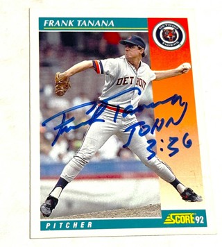 FRANK TANANA 1992 SCORE AUTOGRAPHED SIGNED # 271 DETROIT TIGERS/With Bible Verse