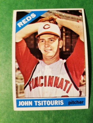 1966 - TOPPS EXMT - NRMT BASEBALL - CARD NO. 12 - JOHN TSITOURIS - REDS