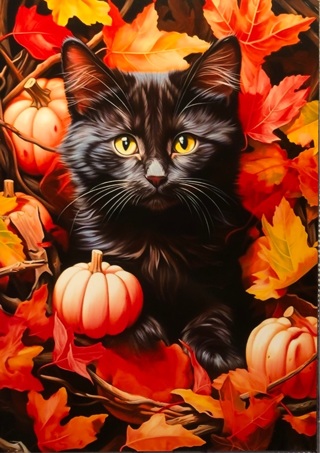 Halloween Cat - 3 x 5” MAGNET - GIN ONLY