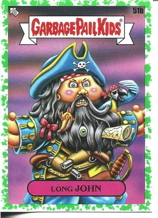 Brand New 2022 Topps Garbage Pail Kids Long John Sticker From the Book worms Set 