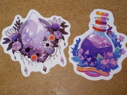 Pretty 2 small vinyl sticker no refunds regular mail only Very nice quality!