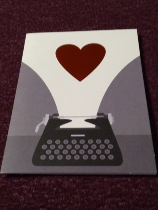 Red Heart-Typewriter Notecard