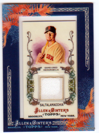 Jarrod Saltalamacchiam, 2011 Topps Allen & Ginter Framed Mini RELIC Card AGR-JS Boston Red Sox (LB10