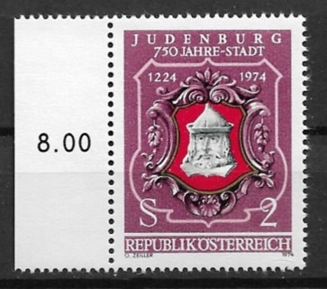 1974 Austria Sc985 City of Judenburg 750th Anniv. MNH