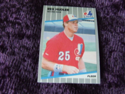 1989 Rex Hudler Montreal Expos Fleer Card #380