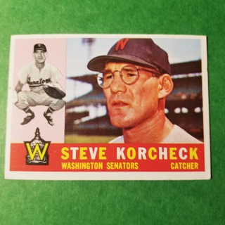 1960 - TOPPS EXMT - NRMT BASEBALL - CARD NO. 56 -  STEVE KORCHECK - SENATORS