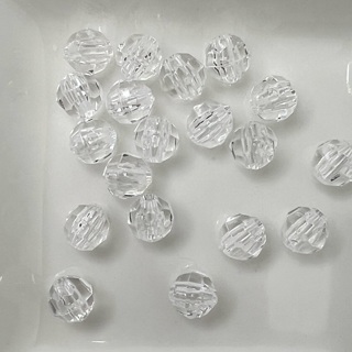 Clear Faceted 9mm Round Beads 