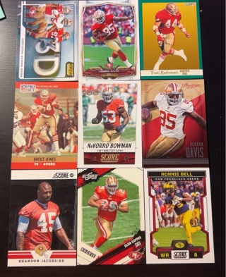 9 San Francisco 49ers football cards 