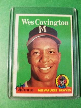 1958 - TOPPS EXMT - NRMT BASEBALL - CARD NO. 140 - WES COVINGTON - BRAVES