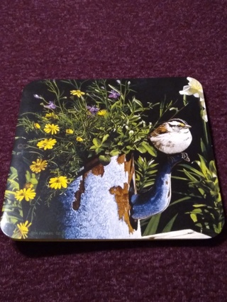 Floral Planter-Bird Notecard & Envelope