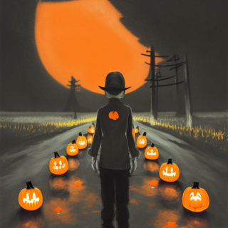 Listia Digital Collectible: Pumpkin Walk Under Oarnge Moon