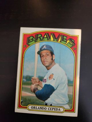 1972 Topps Baseball Orlando Cepeda #195 Atlanta Braves EX Condition, Free Shipping!