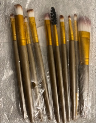 New: 10 Piece 6" Makeup Brush Set. For All of Your Cosmetic Needs. Individually wrapped 