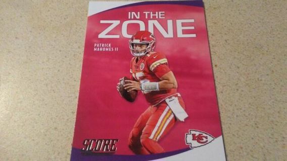 2020 PANINI/SCORE IN THE ZONE SUPER BOWL CHAMPIONS KANSAS CITY CHIEFS FOOTBALL CARD# 15