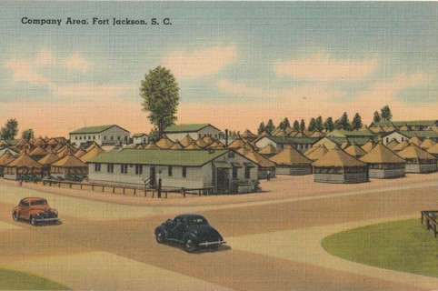 Vintage Unused Postcard: Linen: (SC): South Carolina: Company Area, Fort Jackson