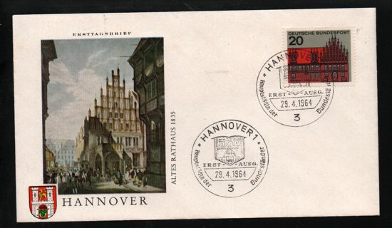 old FDC Germany - 6.5.1965 capitals of the federal states of Germany Hanover