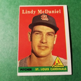 1958 - TOPPS   NRMT+ BASEBALL  CARD NO. 180 - LINDY McDANIEL - CARDINALS